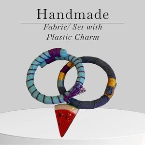 Colorful Fabric Bracelets with Charm